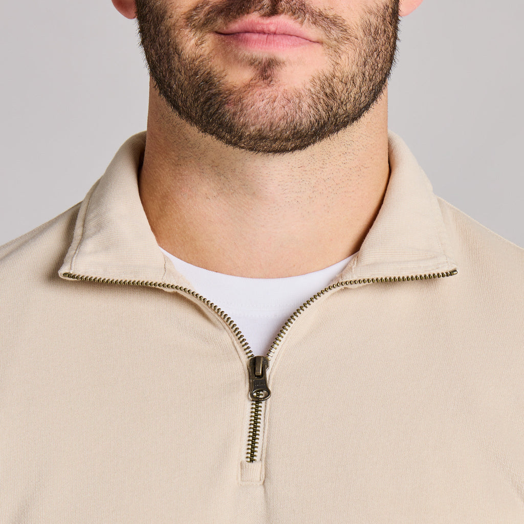 Men's Solid French Terry Quarter Zip