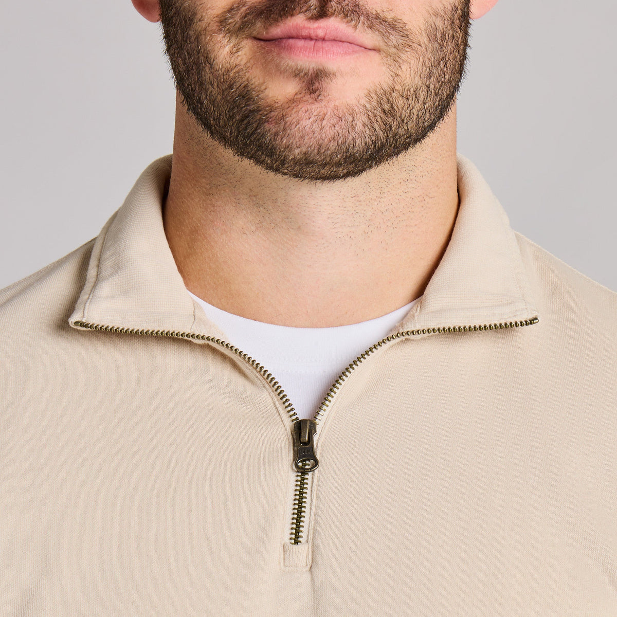 Men's Solid French Terry Quarter Zip