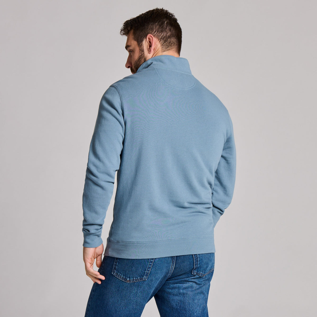 Men's Solid French Terry Quarter Zip