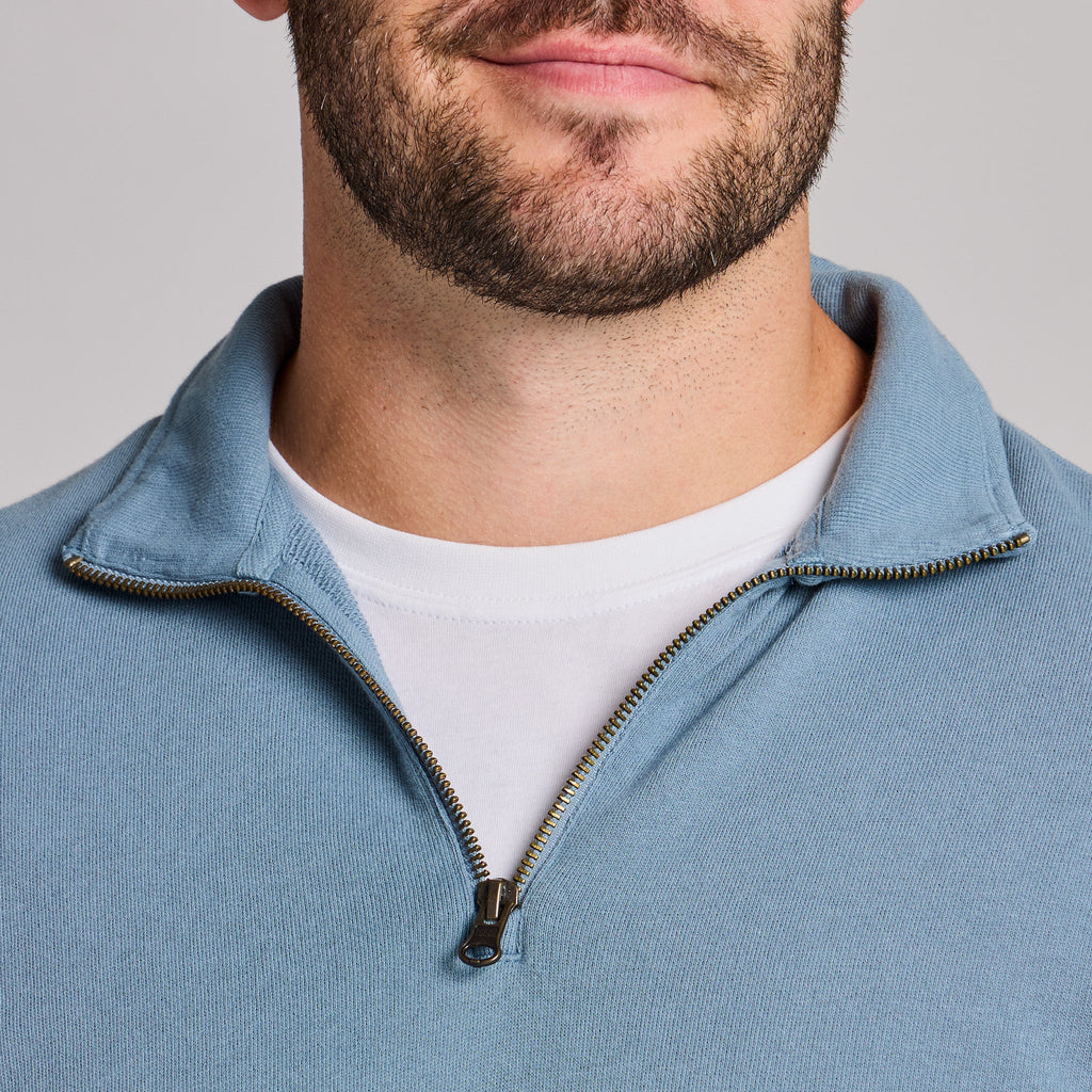 Men's Solid French Terry Quarter Zip