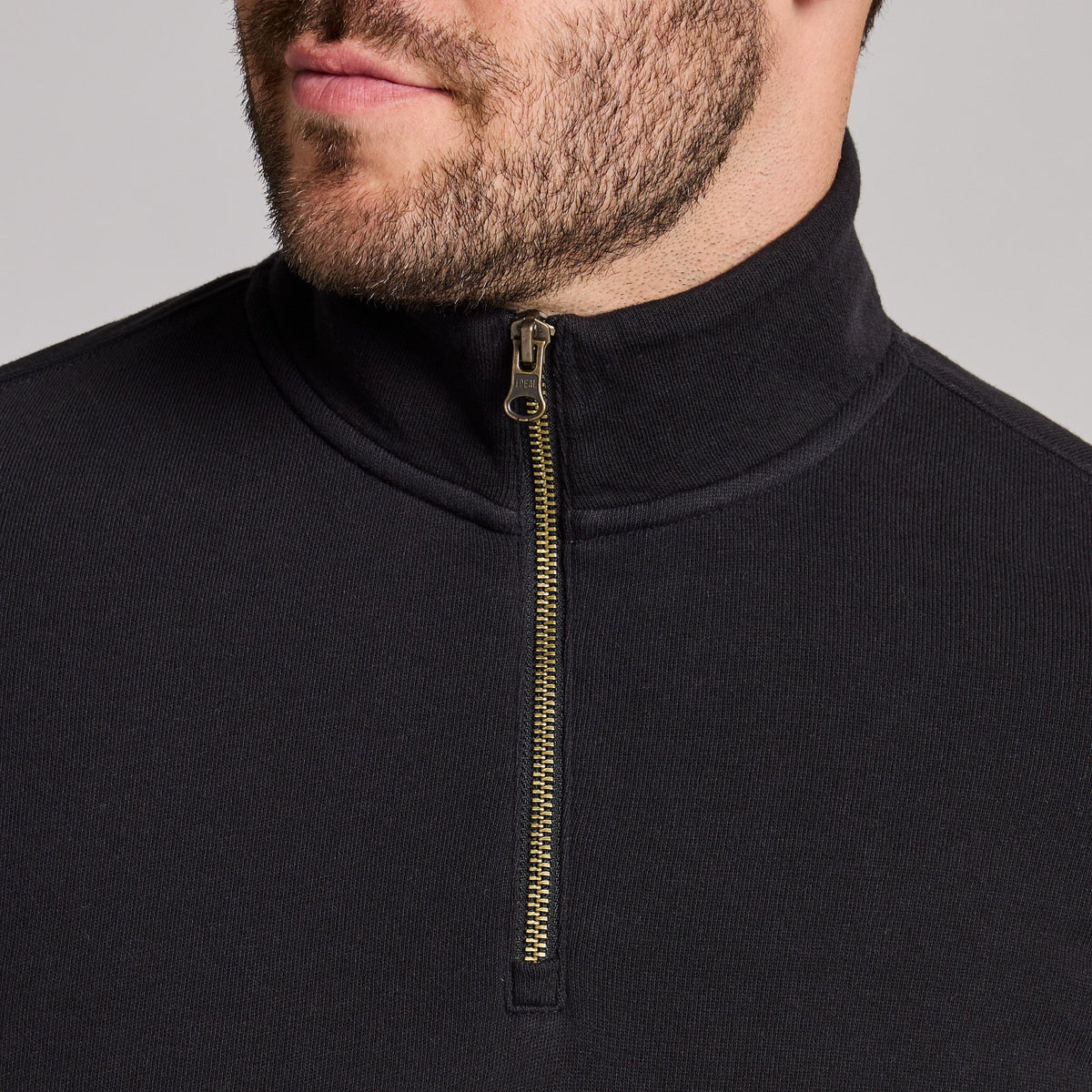 Men's Solid French Terry Quarter Zip
