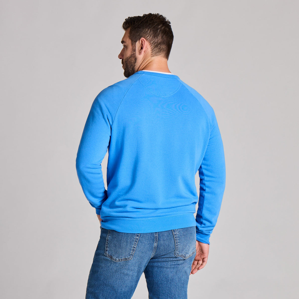 Men's Life is Good Crafty Wordmark French Terry Crew