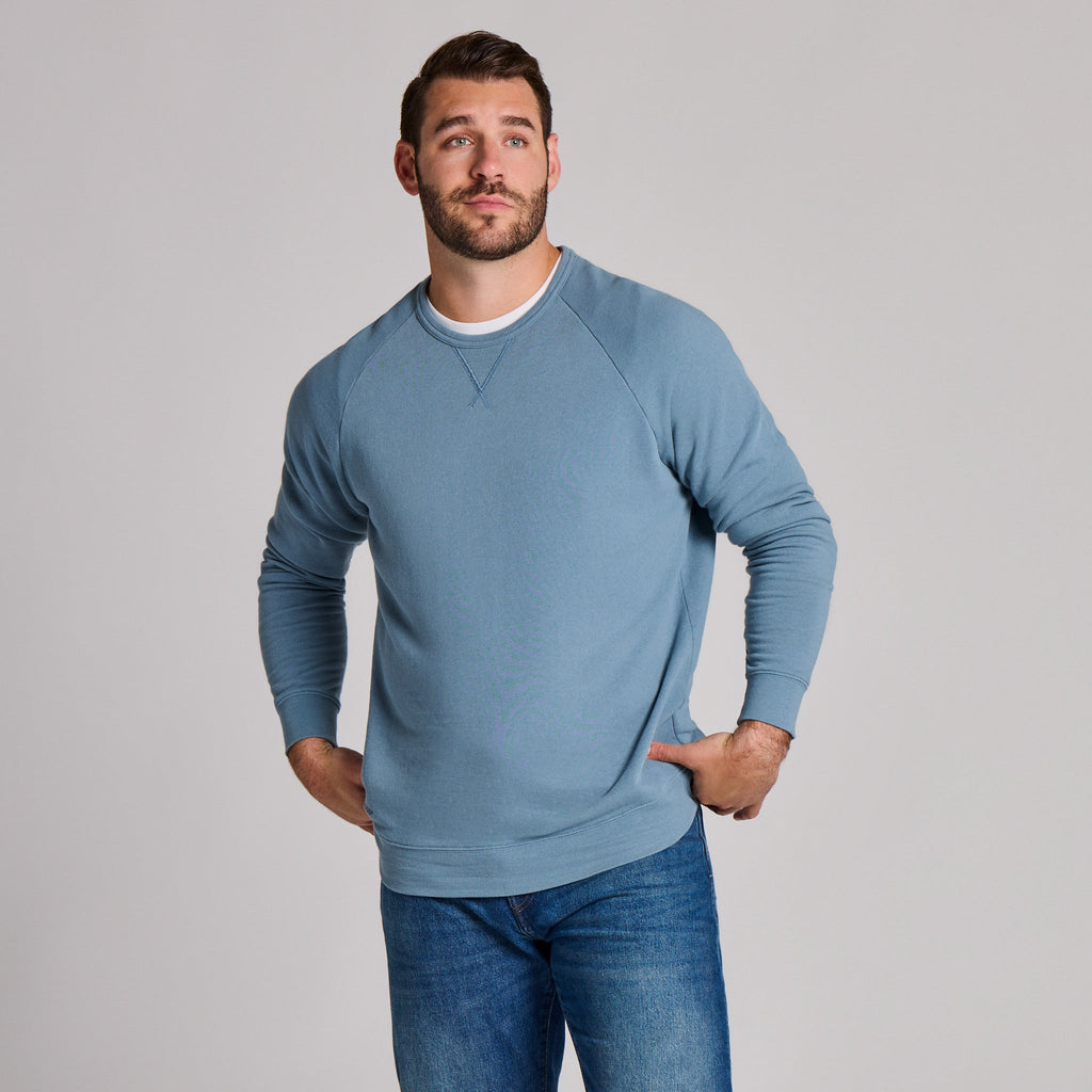 Men's Life is Good Crafty Wordmark French Terry Crew