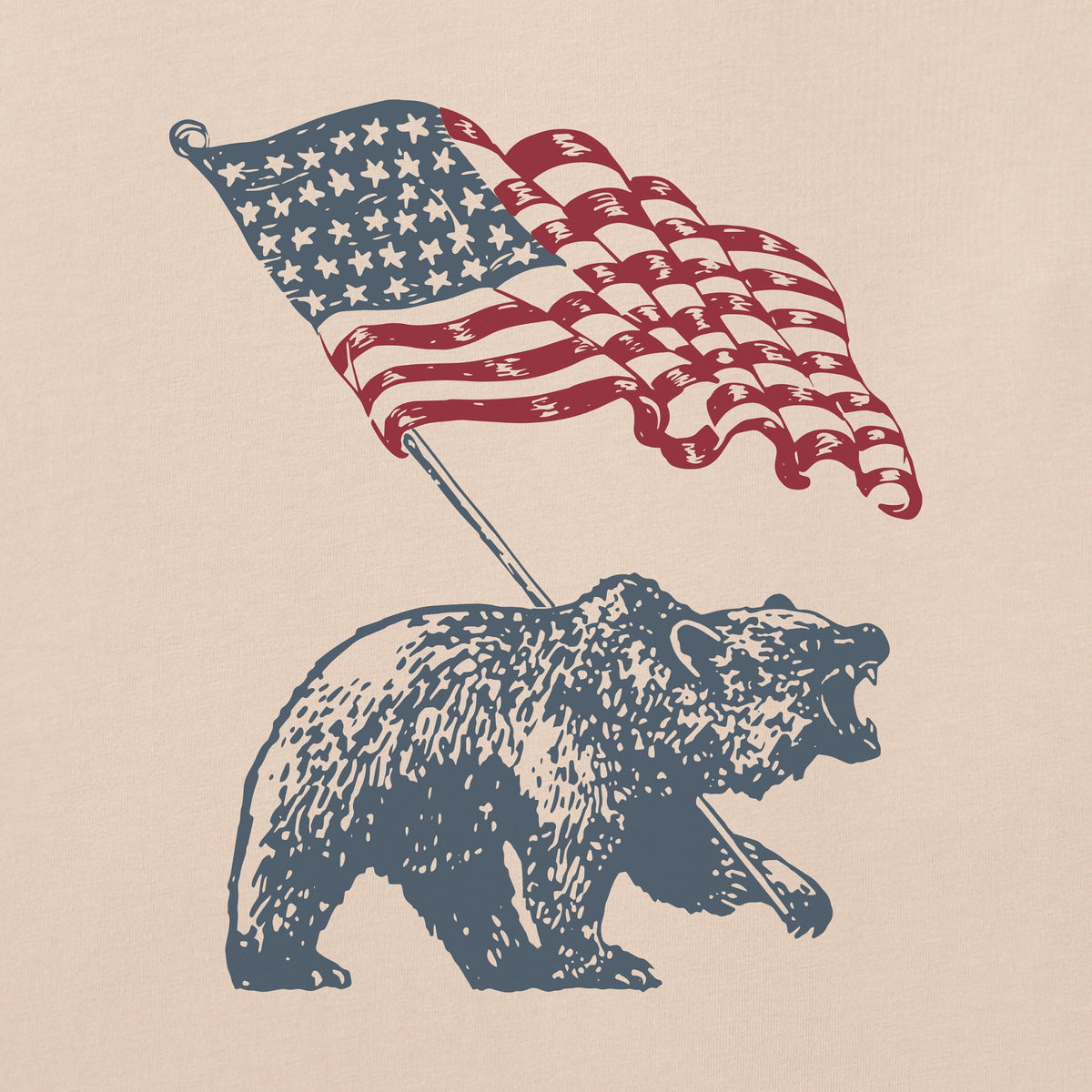 Men's American Bear Flag Short Sleeve Crusher Tee product image 2