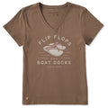 Women's Flip Flops & Boat Docks LIG Short Sleeve Crusher Vee