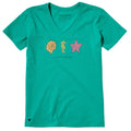 Women's Three Crafty Sea Animals Short Sleeve Crusher Vee product image 1
