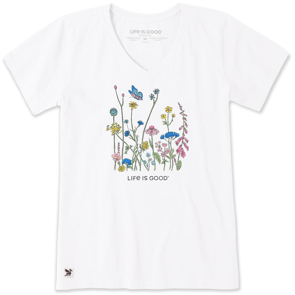 Women's Butterfly Flower Power Short Sleeve Crusher-LITE Vee product image 1