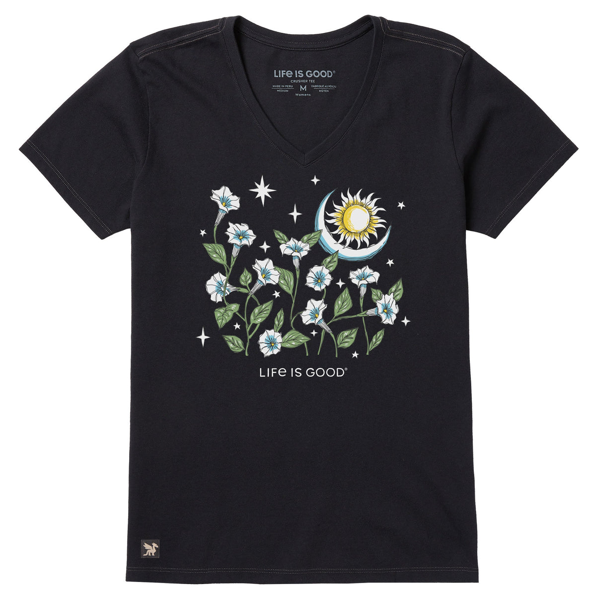 Women's Sun and Moonflowers Short Sleeve Crusher-LITE Vee product image 1
