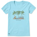 Women's Pelican Palm Flowerbed Short Sleeve Vee product image 1