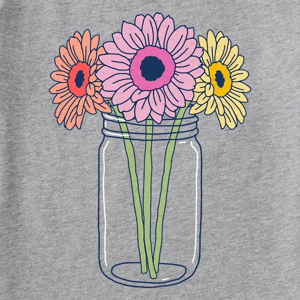 Women's Gerbera Flower Jar Long Sleeve Crusher-LITE Vee product image 2
