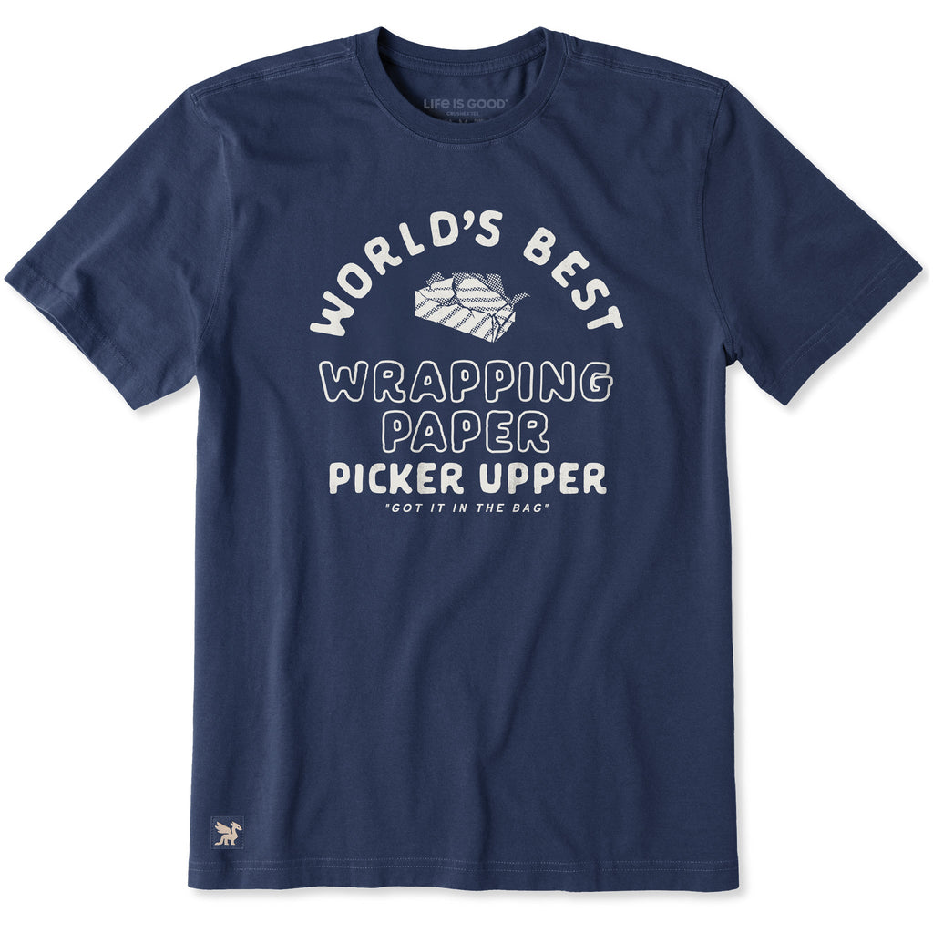 Men's World's Best Wrapping Paper Picker Upper Short Sleeve Crusher Tee