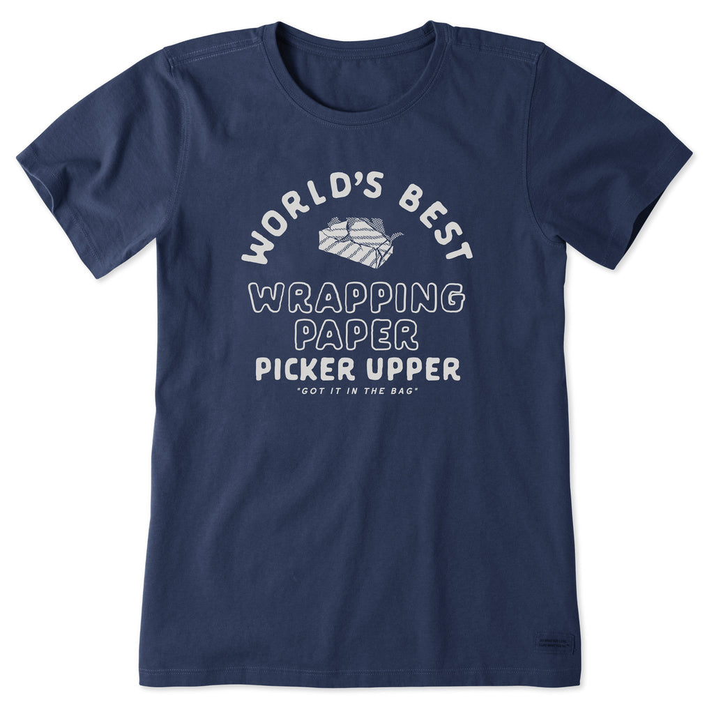 Women's World's Best Wrapping Paper Picker Upper Short Sleeve Crusher Tee