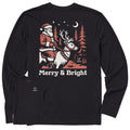 Men's Merry & Bright Santa Reindeer Long Sleeve Crusher Tee product image 1