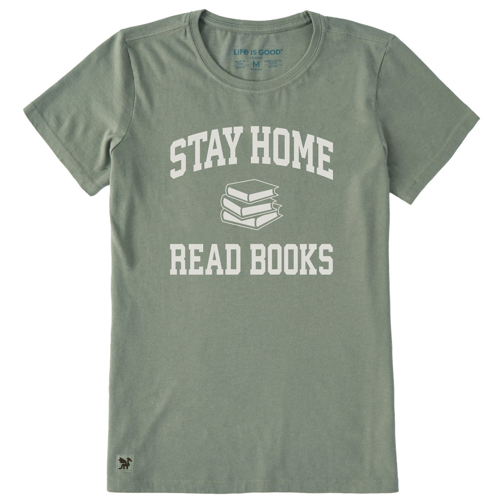 Women's Stay Home Read More Books Arch Short Sleeve Crusher product image 1