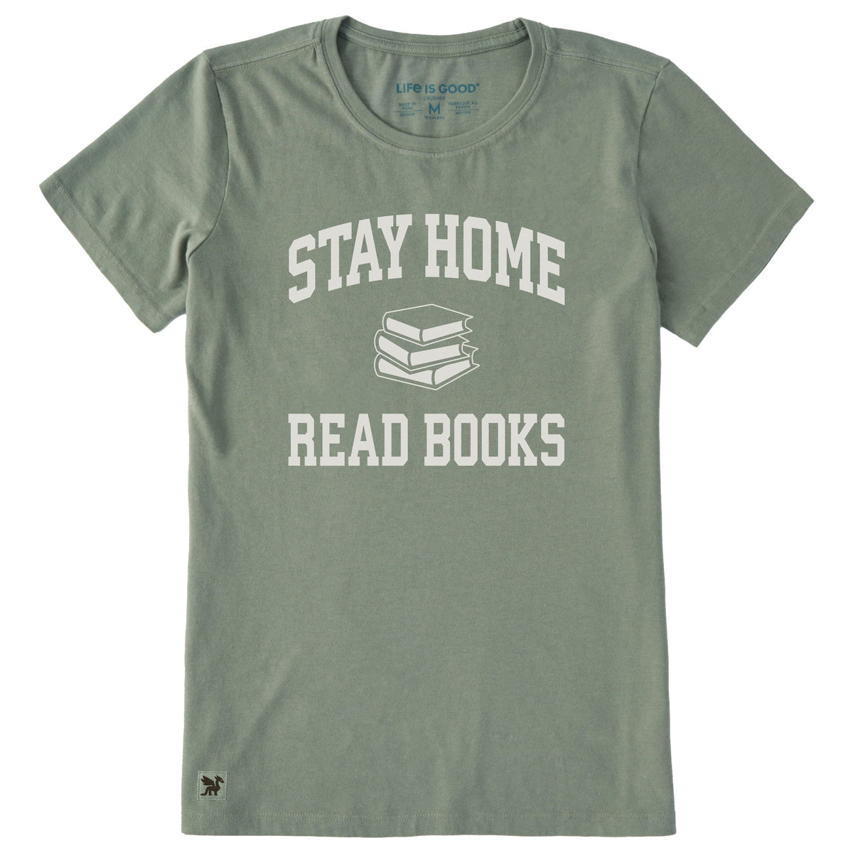 Women's Stay Home Read More Books Arch Short Sleeve Crusher product image 1