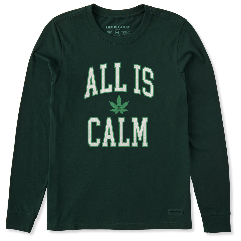 Women's All is Calm Weed Arch Long Sleeve Crusher Tee product image 1