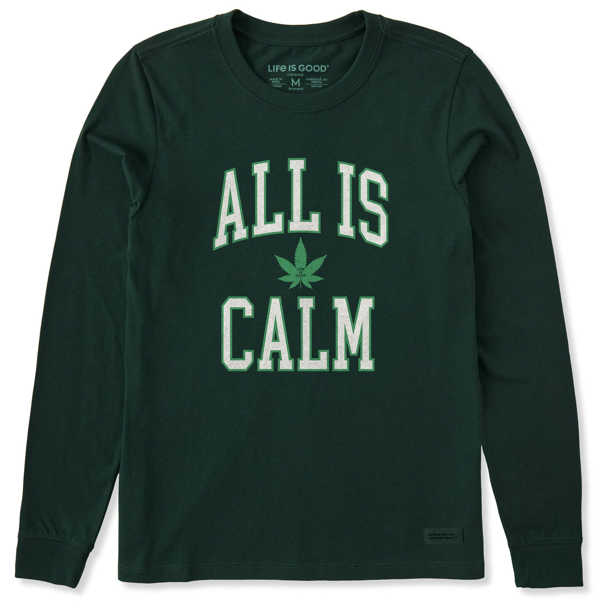 Women's All is Calm Weed Arch Long Sleeve Crusher Tee product image 1