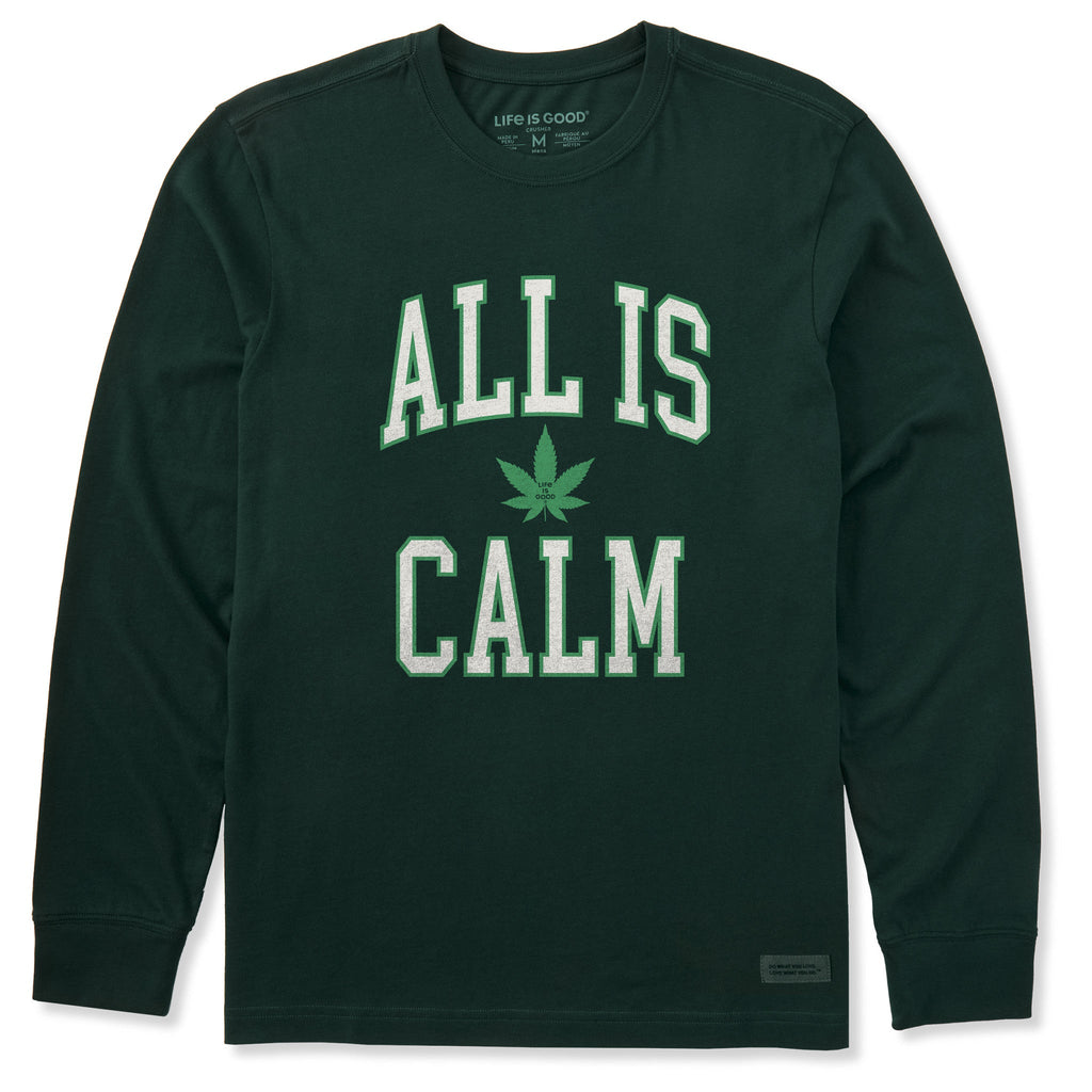 Men's All is Calm Weed Arch Long Sleeve Crusher Tee product image 1