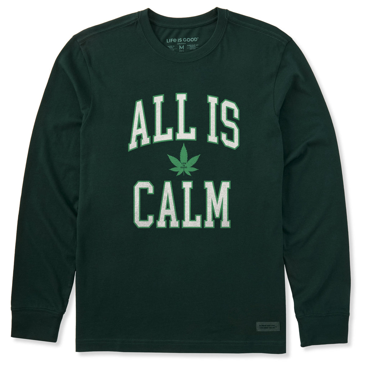 Men's All is Calm Weed Arch Long Sleeve Crusher Tee product image 1