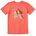 Kids Floral Mermaid on Unicorn Short Sleeve Crusher Tee product image 1