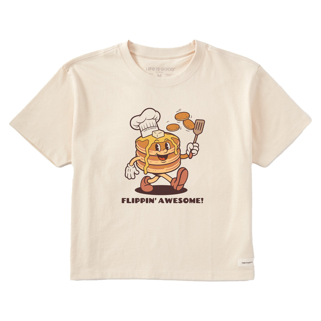 Women's Flippin' Awesome! Short Sleeve Crusher Boxy Tee