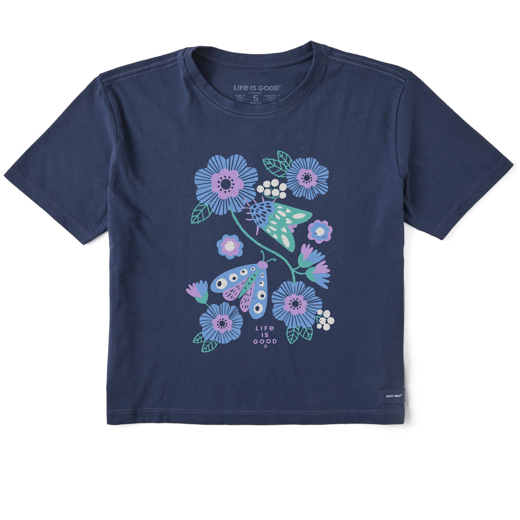 Women's Moths and Flowers Short Sleeve Crusher Boxy Tee product image 1