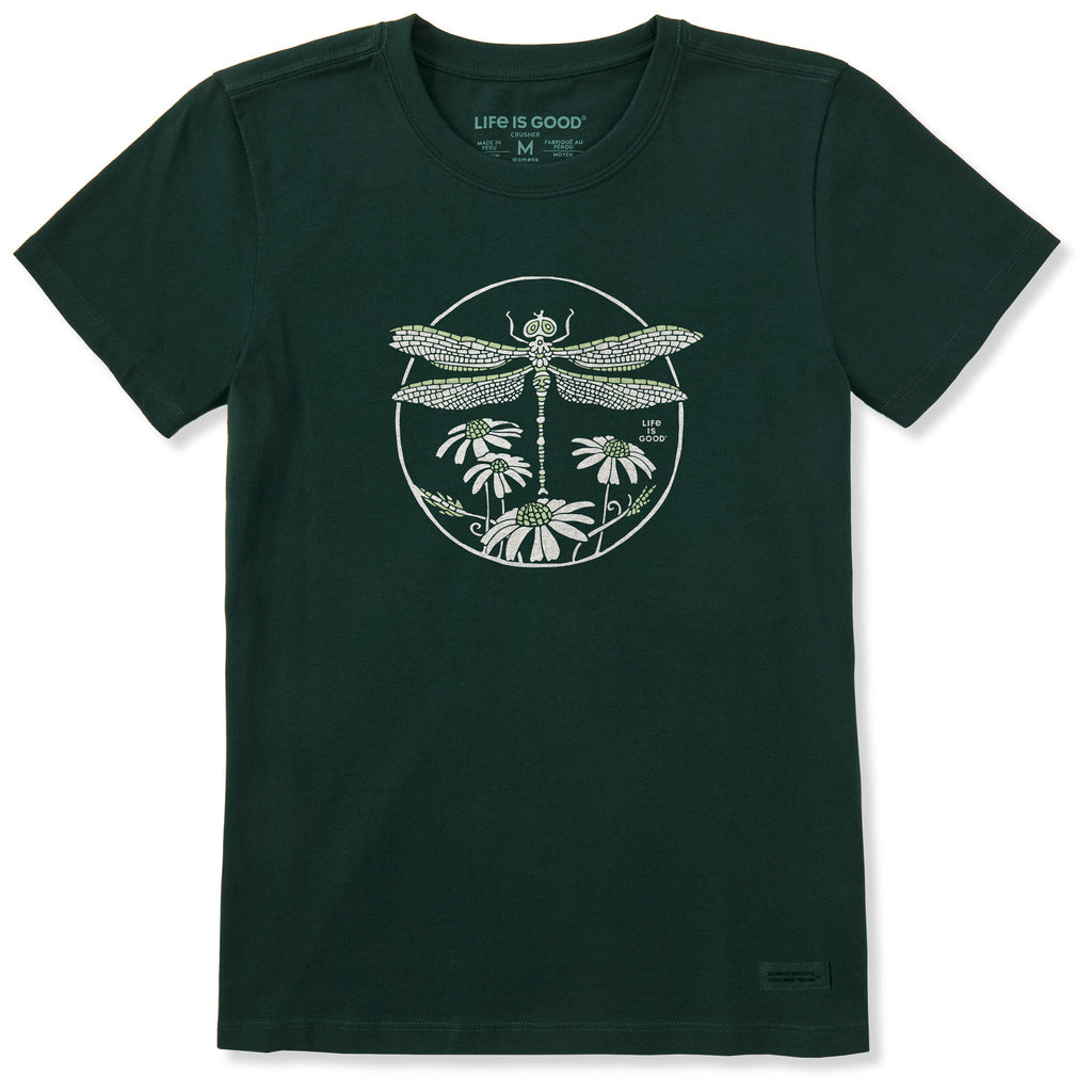 Women's Dragonfly Among Flowers Short Sleeve Crusher Tee product image 1