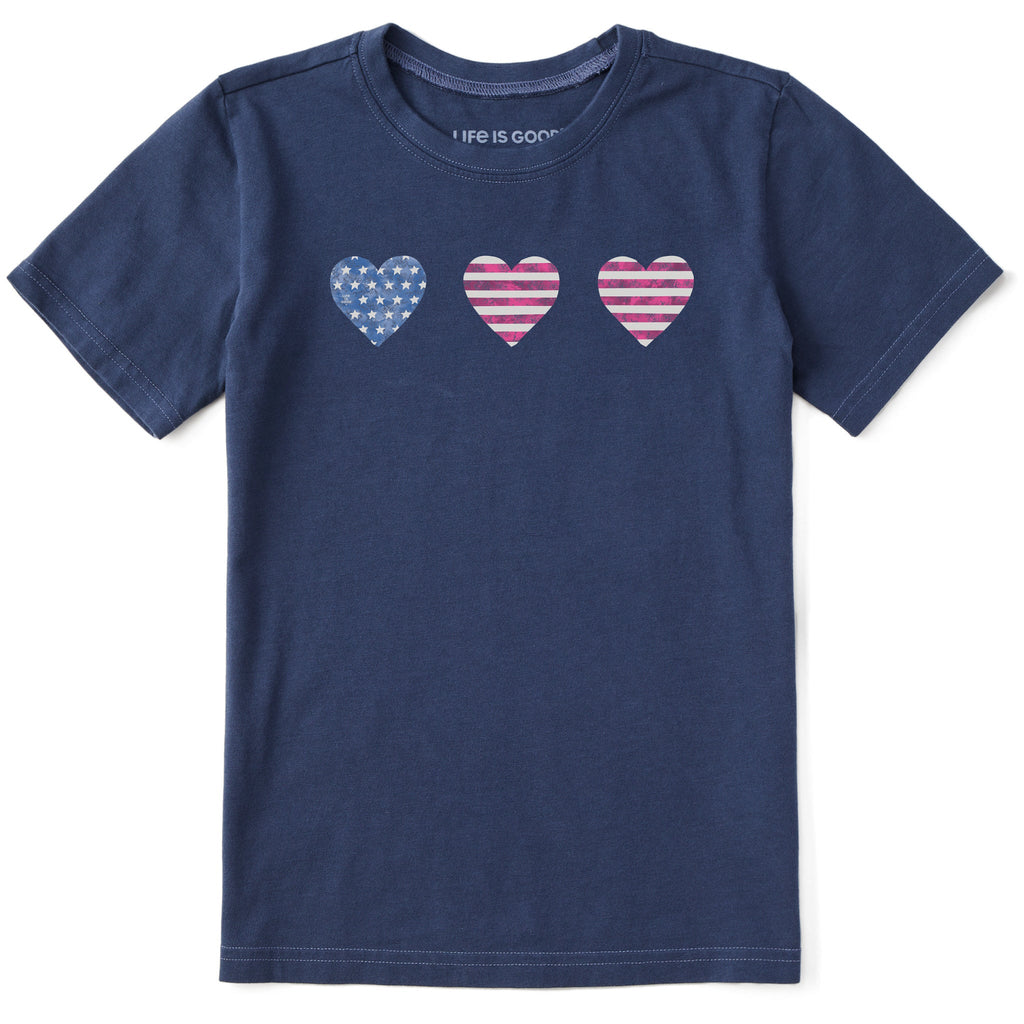 Kids Three American Hearts Short Sleeve Crusher Tee product image 1