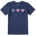 Kids Three American Hearts Short Sleeve Crusher Tee product image 1