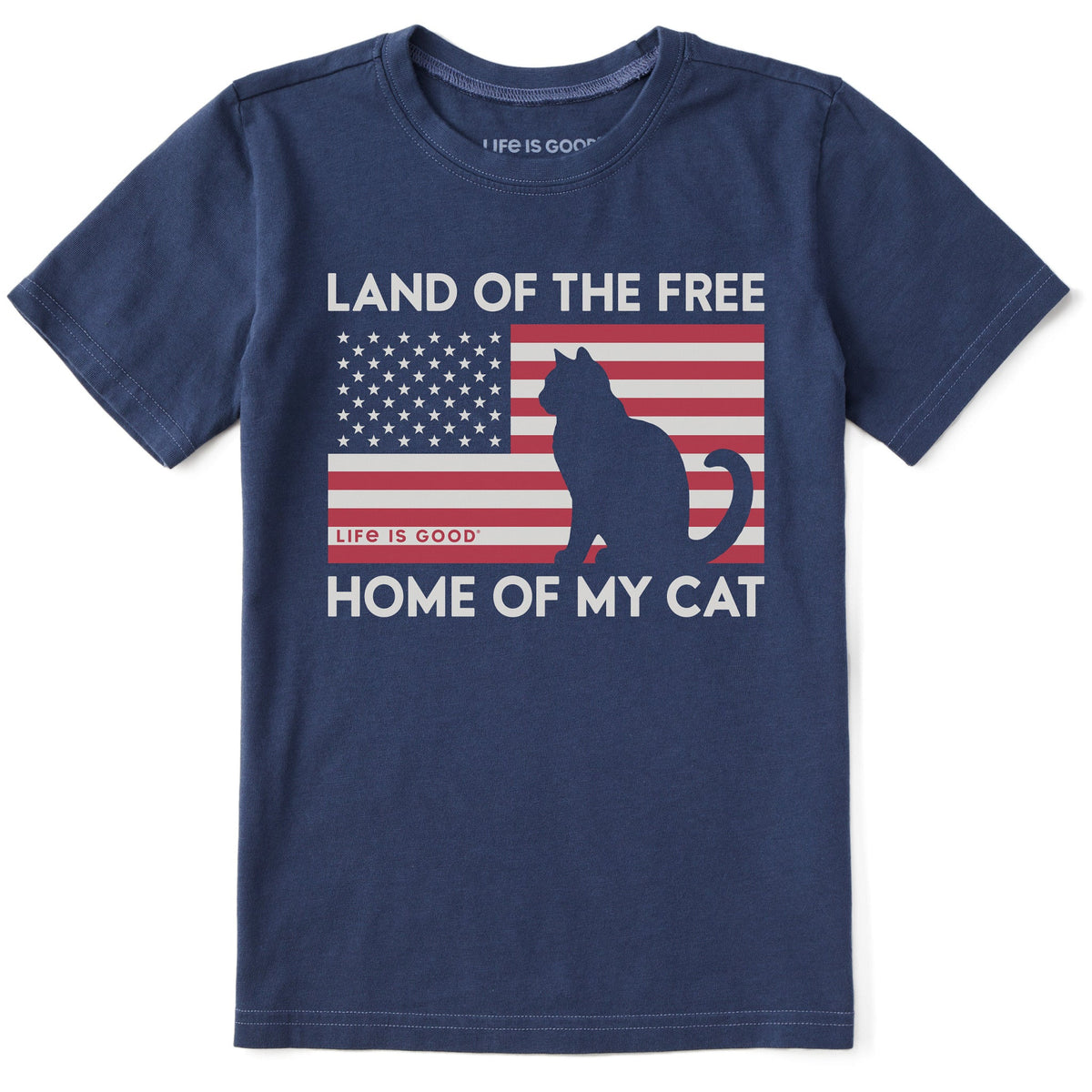 Kids Land of the Free Home of My Cat Short Sleeve Crusher product image 1