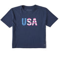 Women's USA Daisy Watercolor Short Sleeve Crusher Boxy Tee product image 1