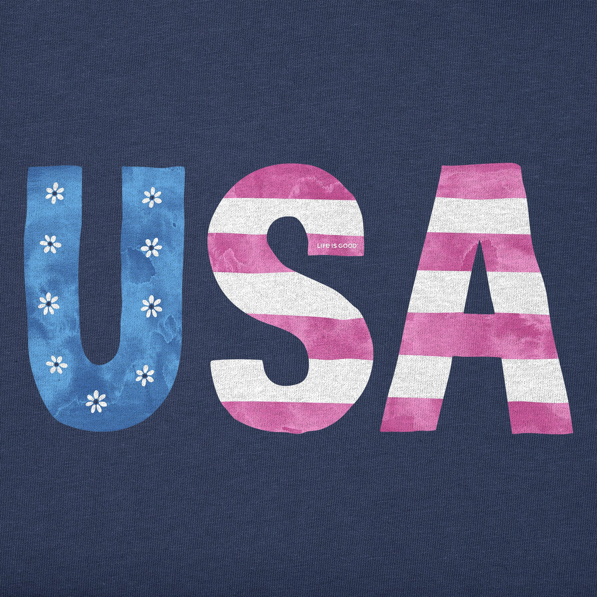 Women's USA Daisy Watercolor Short Sleeve Crusher Boxy Tee product image 2