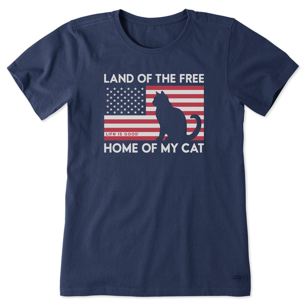 Women's Land of the Free Home of My Cat Short Sleeve product image 1