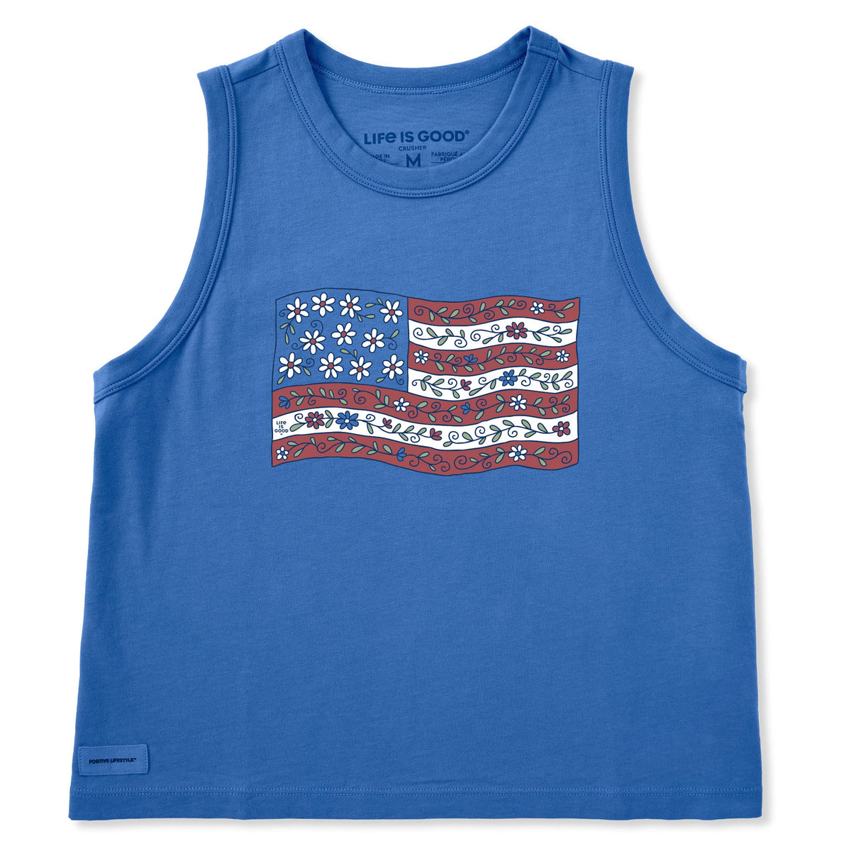 Women's Patchwork Floral Flag Crusher Boxy Tank product image 1
