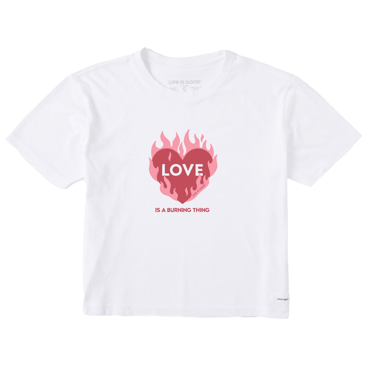 Women's Love is a Burning Thing Short Sleeve Crusher Boxy Tee