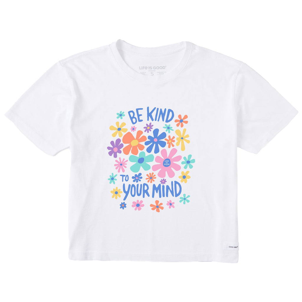 Women's Be Kind To Your Mind Flowers Short Sleeve Crusher product image 1