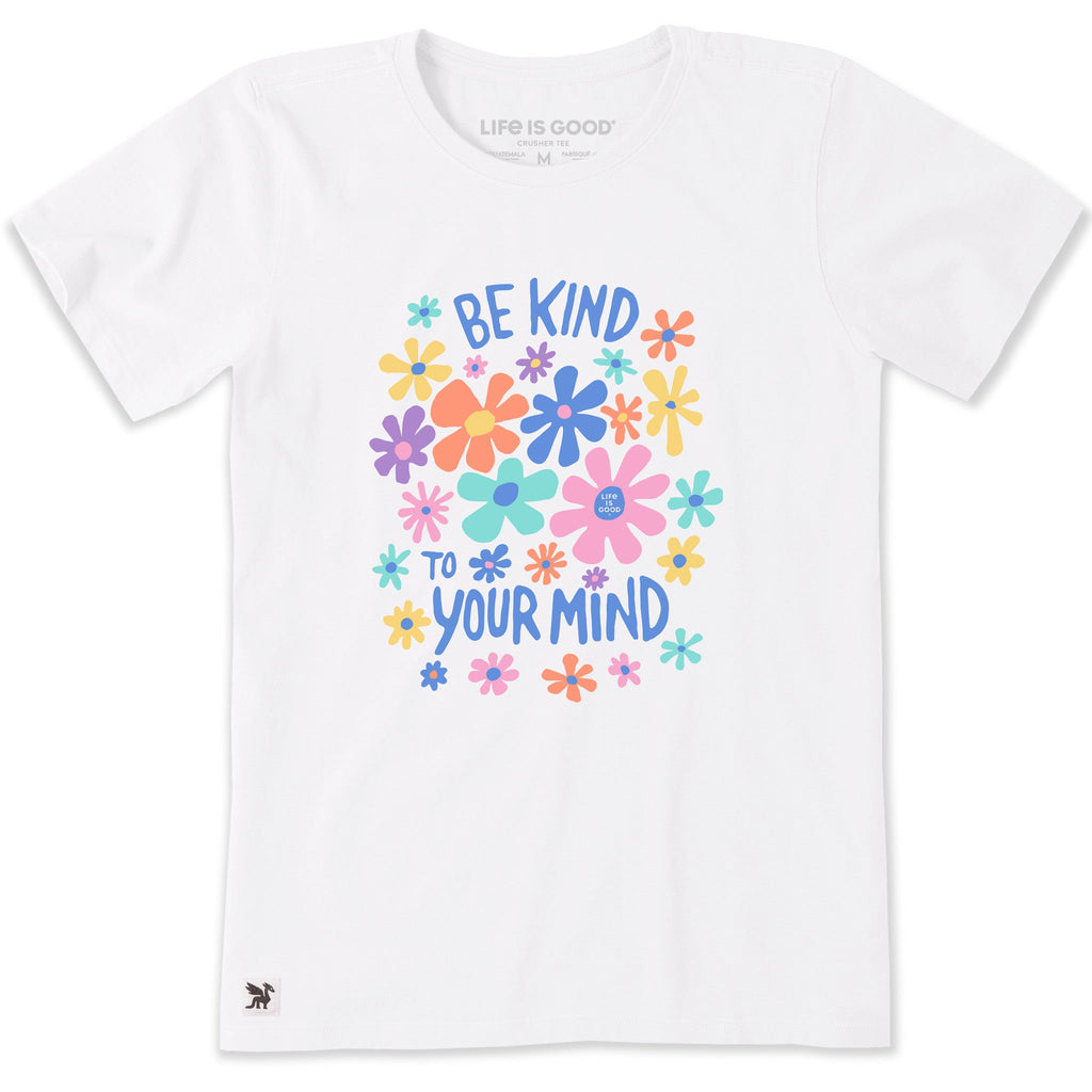 Women's Be Kind To Your Mind Flowers Short Sleeve Crusher product image 1