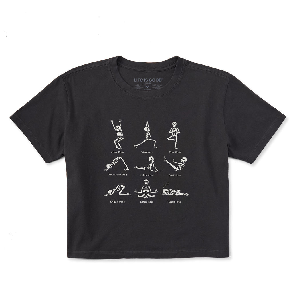 Women's Skeleton Yoga Poses Short Sleeve Crusher Boxy Tee product image 1
