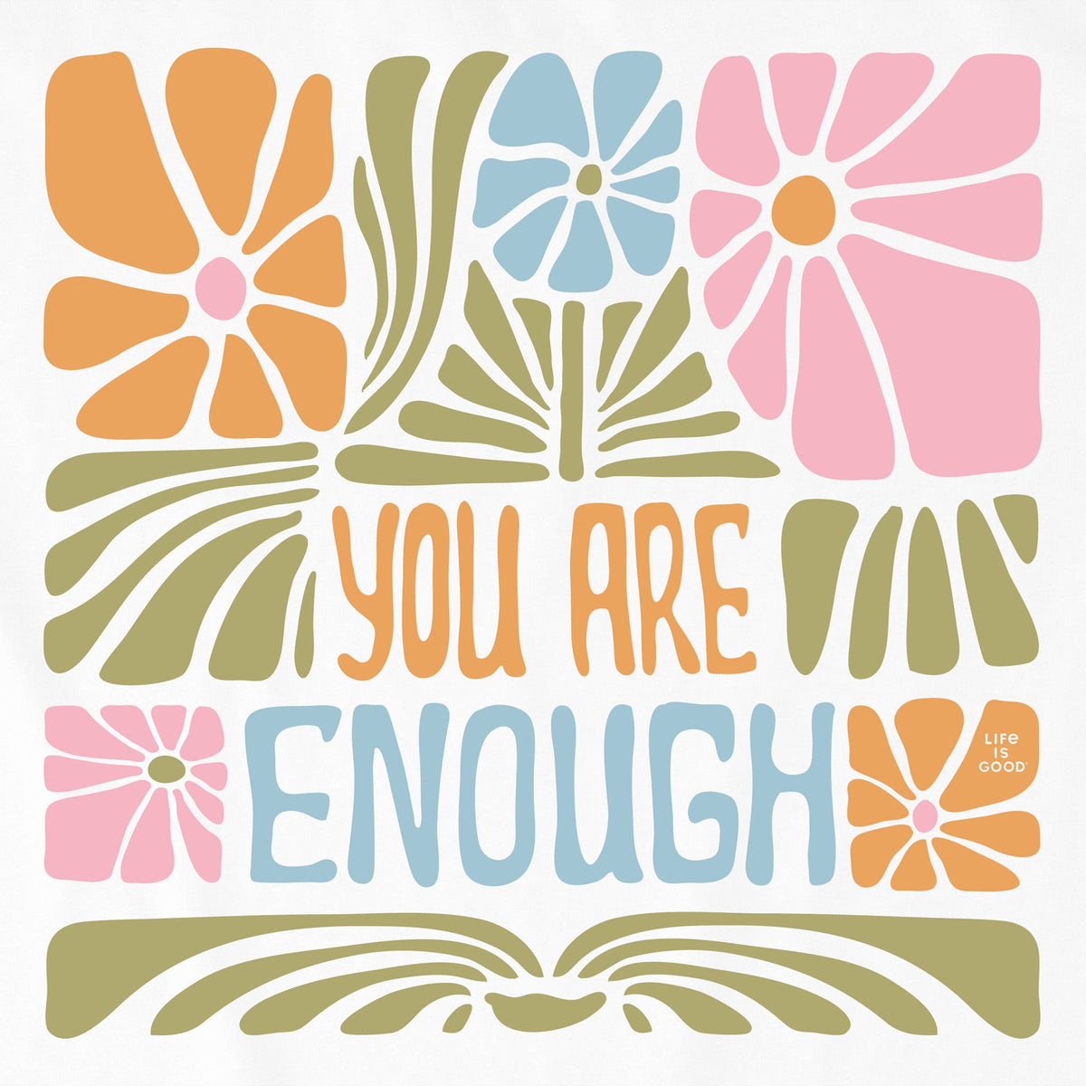 Women's You Are Enough Flowers Short Sleeve Crusher Tee product image 2