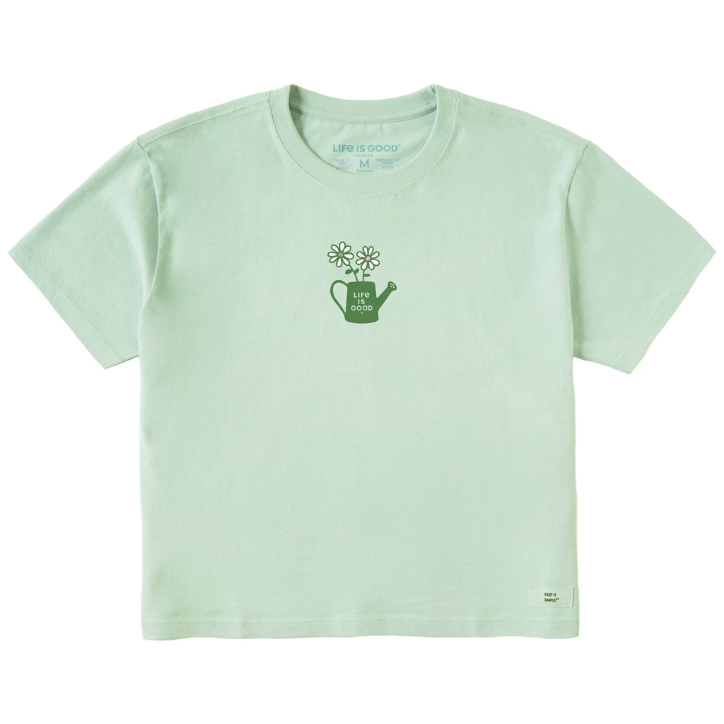 Women's Daisies in Watering Can Short Sleeve Crusher Boxy product image 1