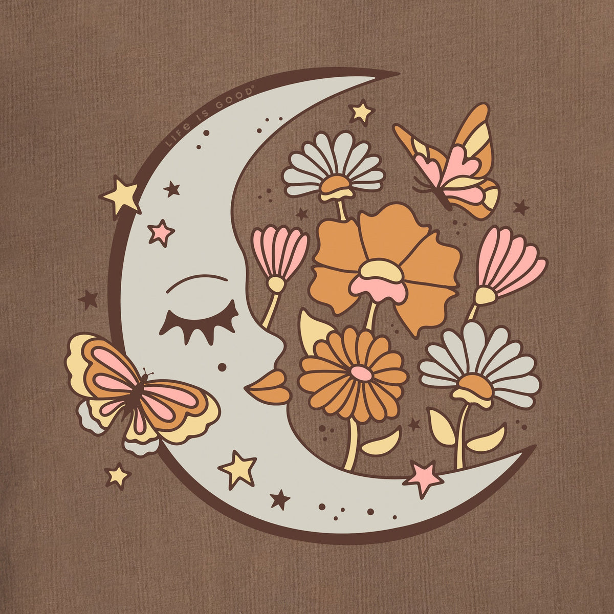 Women's Sleeping Flower Moon Short Sleeve Crusher Boxy Tee product image 2