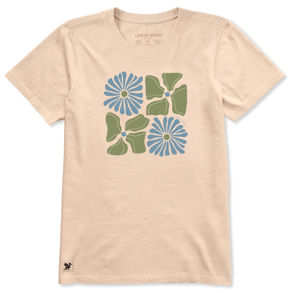 Women's Four Flower Grid Short Sleeve Crusher Tee product image 1