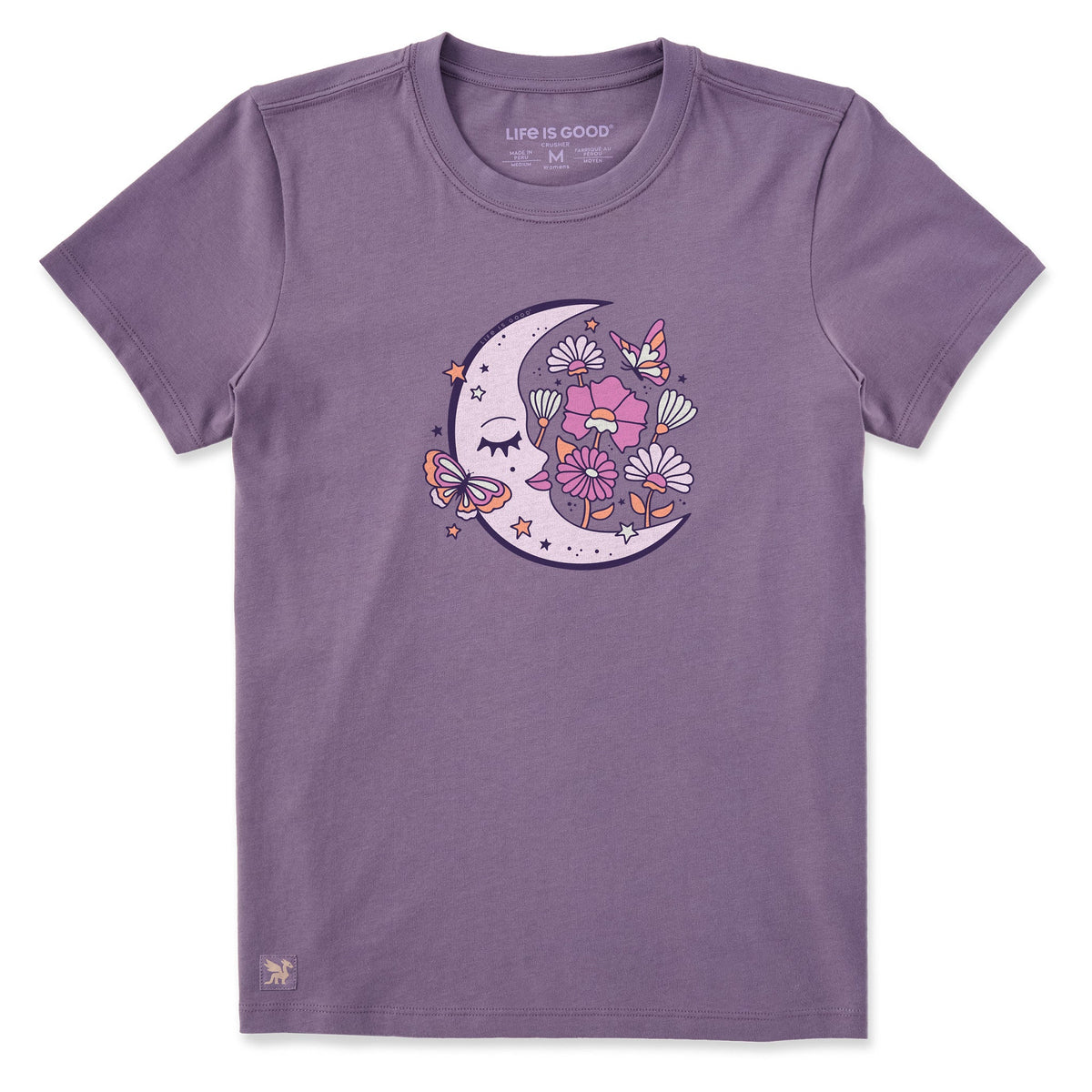 Women's Sleeping Flower Moon Short Sleeve Crusher Tee product image 1