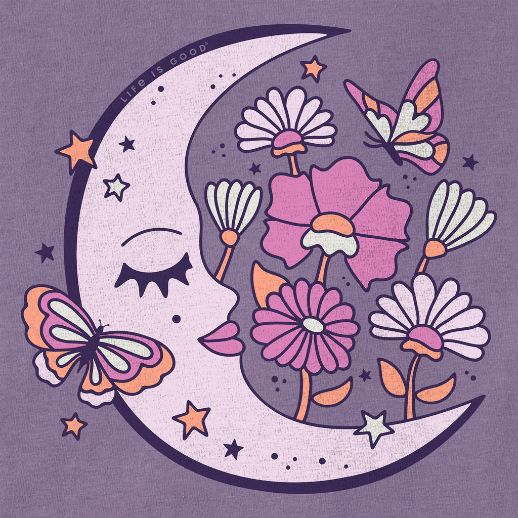 Women's Sleeping Flower Moon Short Sleeve Crusher Tee product image 2