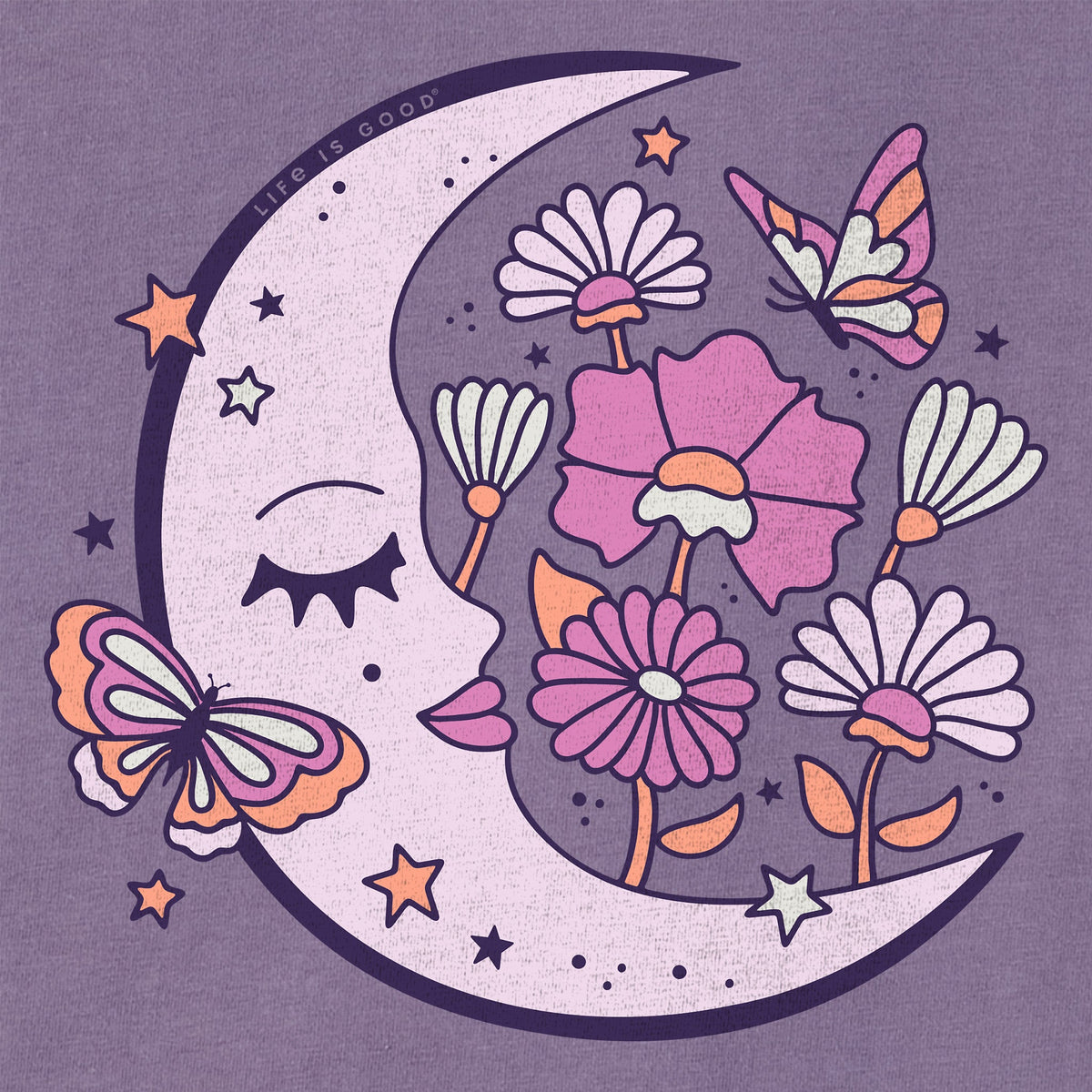 Women's Sleeping Flower Moon Short Sleeve Crusher Tee product image 2