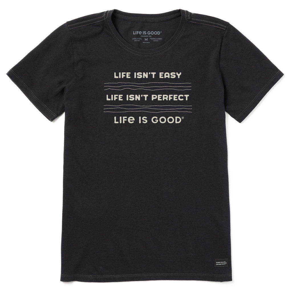 Women's Life Isn't Easy Linear Short Sleeve Crusher Tee product image 1