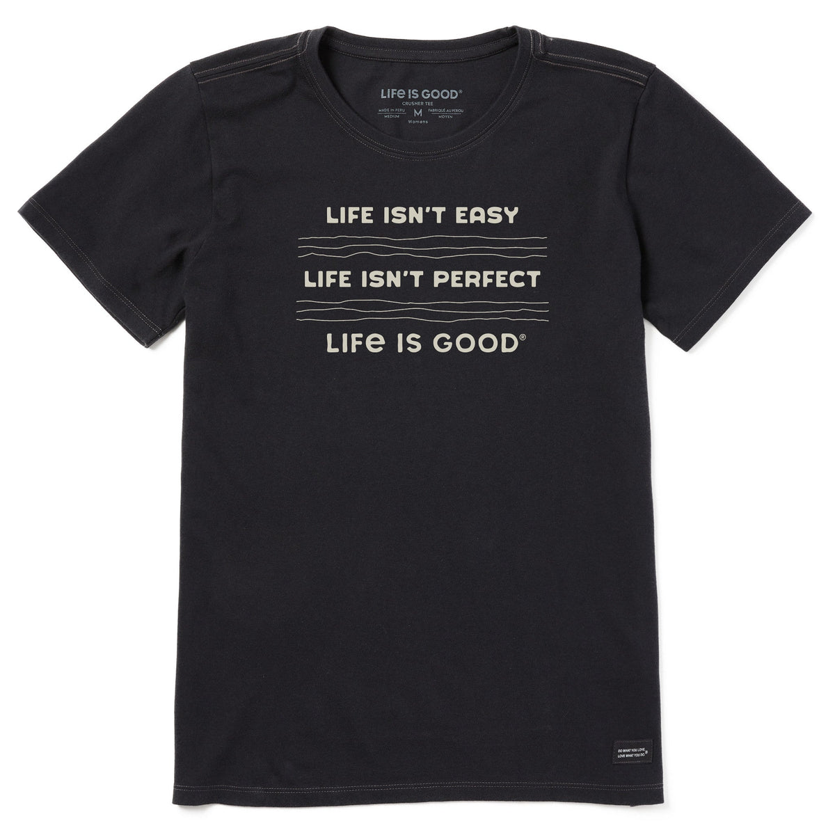 Women's Life Isn't Easy Linear Short Sleeve Crusher Tee product image 1