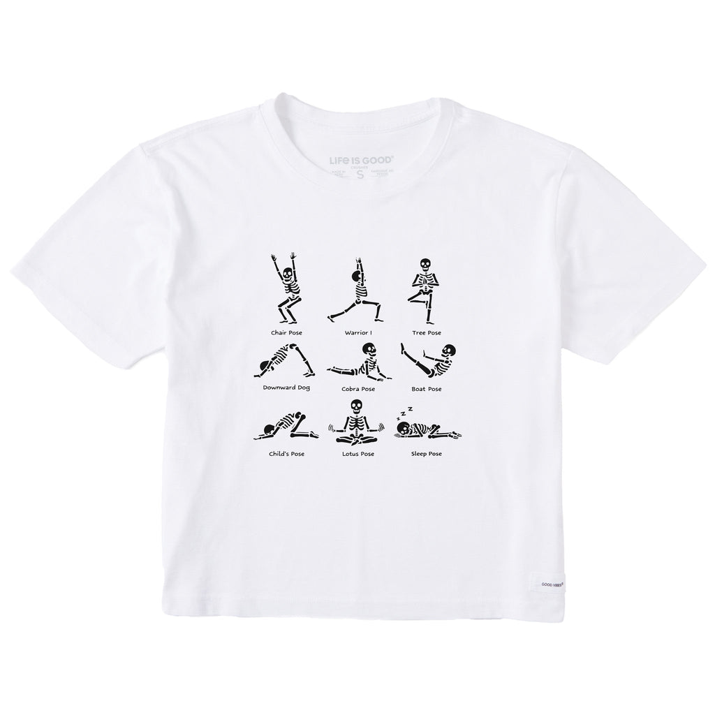 Women's Skeleton Yoga Poses Short Sleeve Crusher Boxy Tee product image 3