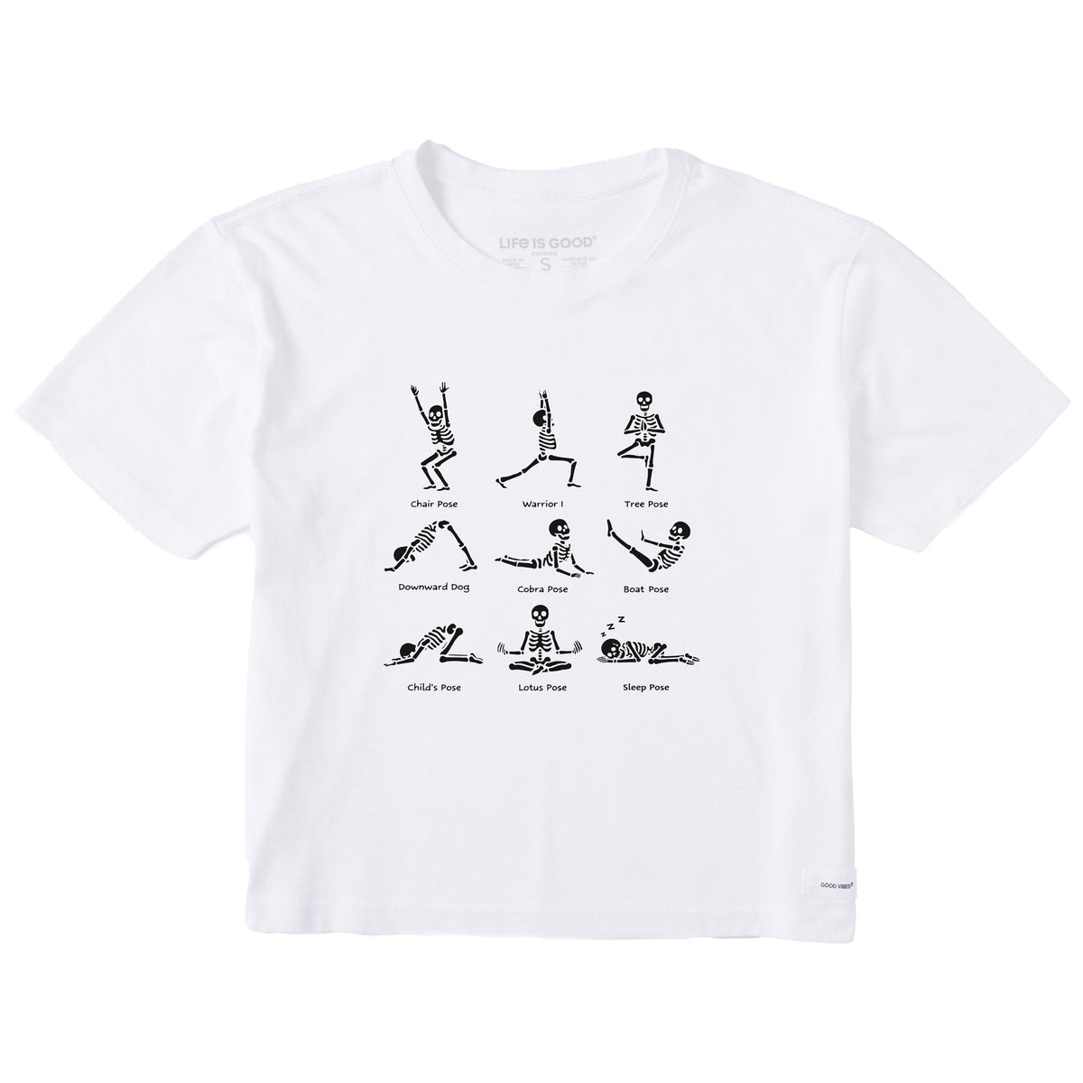 Women's Skeleton Yoga Poses Short Sleeve Crusher Boxy Tee product image 3