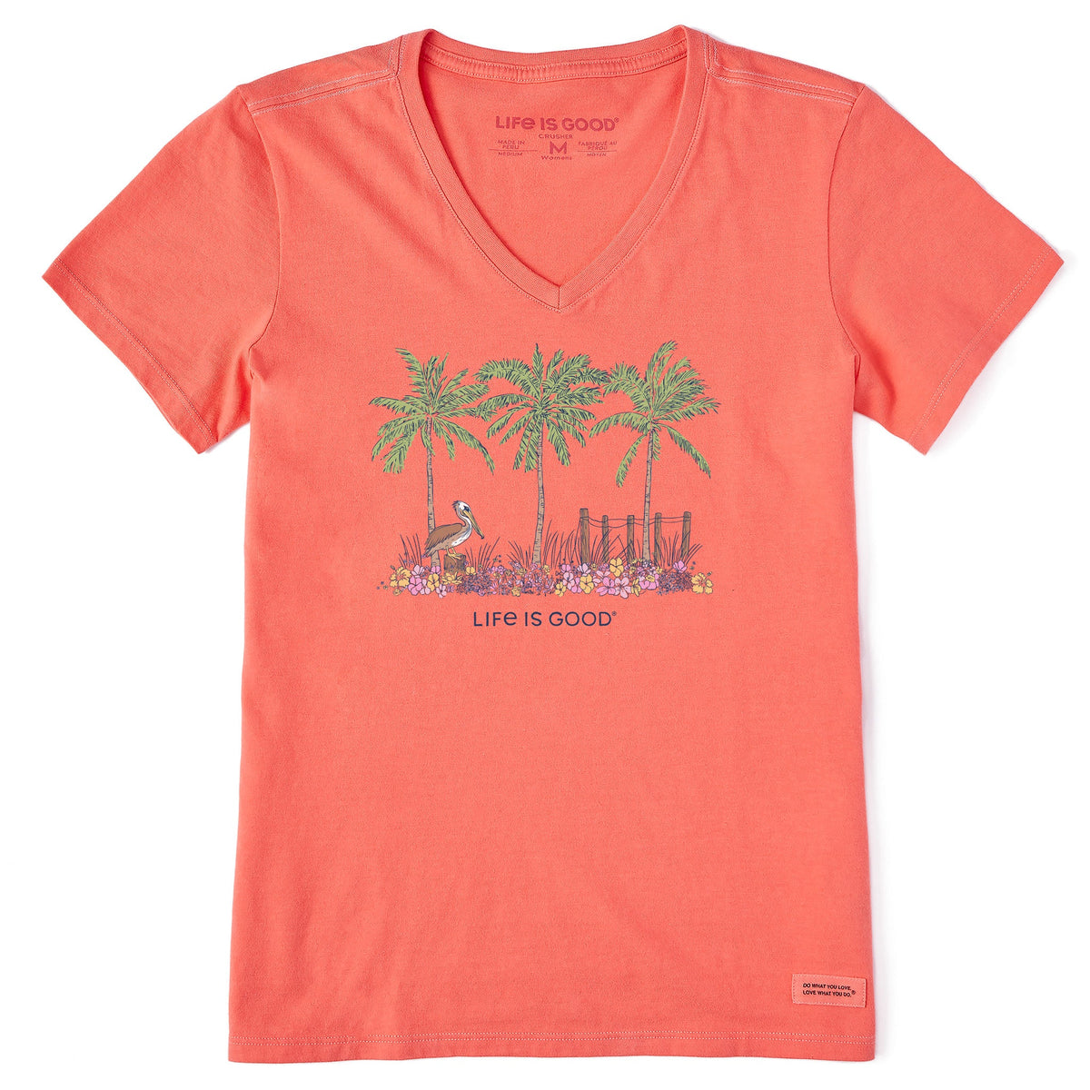 Women's Pelican Palm Flowerbed Short Sleeve Vee product image 3